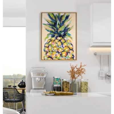 23" X 33" Sylvie Pineapple Study No 2 Framed Canvas Wall Art By Rachel Christopoulous Natural - Kate And Laurel 7 23" X 33" Sylvie Pineapple Study No 2 Framed Canvas Wall Art By Rachel Christopoulous Natural - Kate And Laurel - Image 5