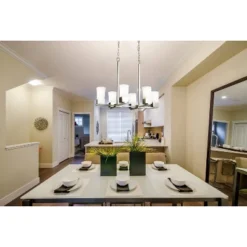 Ciara Springs 6 Light Chandelier Silver/White - EGLO -Home Decor Store GUEST 88fd824d acd8 4299 8fd0 01bf33db9c3f