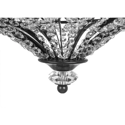 15.25" Glass And Metal Tiered Jeweled Semi Flush Mount Ceiling Light - River Of Goods 7 15.25" Glass And Metal Tiered Jeweled Semi Flush Mount Ceiling Light - River Of Goods - Image 5
