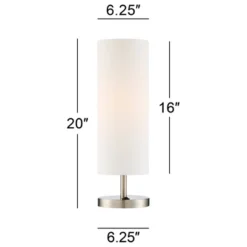 360 Lighting Heyburn Modern Accent Table Lamps 20" High Set Of 2 Brushed Nickel With USB And AC Power Outlet In Base White Cylinder Shade For Desk 17 360 Lighting Heyburn Modern Accent Table Lamps 20" High Set Of 2 Brushed Nickel With USB And AC Power Outlet In Base White Cylinder Shade For Desk -Home Decor Store GUEST 89d7f214 91dc 4c97 977e 2ec9aade07fd