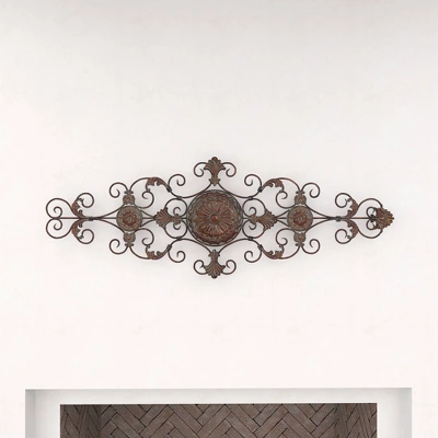 Rustic Metal Ornamental Wall Decor Dark Brown - Olivia & May 12 Rustic Metal Ornamental Wall Decor Dark Brown - Olivia & May - Image 10