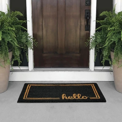 MDesign Welcome Doormat With Natural Fibers Decorative Script 3 MDesign Welcome Doormat With Natural Fibers Decorative Script