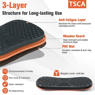 Costway Anti Fatigue Wobble Balance Board Mat W/ Massage Points For Standing Desk Workout 5 Costway Anti Fatigue Wobble Balance Board Mat W/ Massage Points For Standing Desk Workout - Image 3