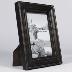 Lawrence Frames 4"W X 6"H Durham Weathered Black Wood Picture Frame 746546