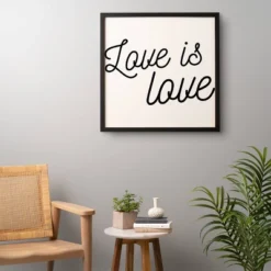 Eyesasdaggers Love Is Love Framed Wall Canvas Black/White - Deny Designs -Home Decor Store GUEST 8c980a66 9c6d 4263 9794 3145becf3341