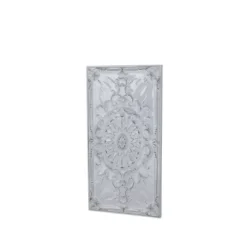 Metal Scroll Wall Decor With Embossed Details White - Olivia & May -Home Decor Store GUEST 8d7a84bb ccd6 485e af4c cfbb0b5101e3