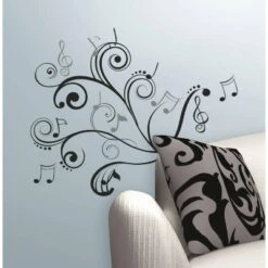 Music Note Scroll Peel And Stick Wall Decal Black - RoomMates -Home Decor Store GUEST 8e3923cc 3726 4a62 a05e 3fe402a6f989