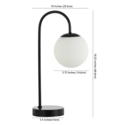 18.25" Iron And Glass Arco Minimalist Mid Century Globe Table Lamp (Includes LED Light Bulb) Black - Jonathan Y -Home Decor Store GUEST 8e39877c 1252 482a b17b 283d3014d858