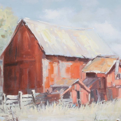 Canvas Landscape Barn Framed Wall Art With Silver Frame Multi Colored - Olivia & May 5 Canvas Landscape Barn Framed Wall Art With Silver Frame Multi Colored - Olivia & May - Image 3