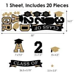 Big Dot Of Happiness Gold Class Of 2023 Graduation Party Wall Decals Set Of 20 -Home Decor Store GUEST 8fc13f37 fc09 4ea6 a883 1e02e391baea