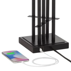 Possini Euro Design Deborah Modern Mid Century Table Lamp 30" Tall Black With USB Charging Port Gold Metal Double Drum Shades For Living Room Desk 12 Possini Euro Design Deborah Modern Mid Century Table Lamp 30" Tall Black With USB Charging Port Gold Metal Double Drum Shades For Living Room Desk -Home Decor Store GUEST 910d7d9c 2f76 4380 a802 662bc76f6275