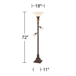 Kathy Ireland Mulholland Vintage Rustic Torchiere Floor Lamp With Side Lights 72" Tall Bronze Tortoise Shell Frosted Glass For Living Room Reading 16 Kathy Ireland Mulholland Vintage Rustic Torchiere Floor Lamp With Side Lights 72" Tall Bronze Tortoise Shell Frosted Glass For Living Room Reading -Home Decor Store GUEST 9179ca99 eb52 4b01 9ecf 85cdda3a7c15