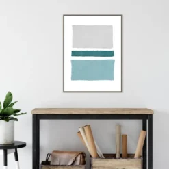 22" X 30" Painted Weaving V Blue Green By Piper Rhue Framed Canvas Wall Art Gray Wash - Amanti Art -Home Decor Store GUEST 9190bddf cfdd 4025 9344 27d3287f39f6