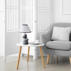 14.7" Contemporary Ceramic Stacking Stones Table Desk Lamp Gray - Creekwood Home -Home Decor Store GUEST 9352a26c 6a11 4685 81f1 1d6c3fa42d3c