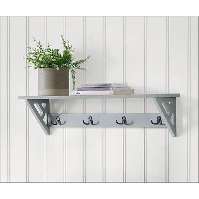 36" Middlebury Coat Hook With Shelf Gray - Alaterre Furniture 6 36" Middlebury Coat Hook With Shelf Gray - Alaterre Furniture - Image 4