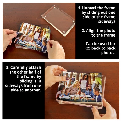 Azar Displays Clear Acrylic Magnetic Photo Block Frame Set With TWO 4x6 Size Frames 9 Azar Displays Clear Acrylic Magnetic Photo Block Frame Set With TWO 4x6 Size Frames - Image 7