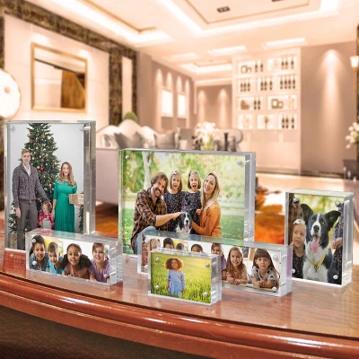 Azar Displays Clear Acrylic Magnetic Photo Frame Block 5" X 7" Vertical/Horizontal 7 Azar Displays Clear Acrylic Magnetic Photo Frame Block 5" X 7" Vertical/Horizontal - Image 5