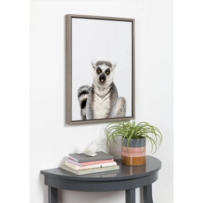 18" X 24" Sylvie Sitting Lemur Tongue Out Framed Canvas Wall Art By Amy Peterson Gray - DesignOvation 7 18" X 24" Sylvie Sitting Lemur Tongue Out Framed Canvas Wall Art By Amy Peterson Gray - DesignOvation - Image 5