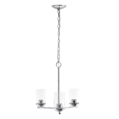 3-Light 15" Classic Contemporary Clear Glass/Metal Hanging Pendant Chandelier - Lalia Home 10 3-Light 15" Classic Contemporary Clear Glass/Metal Hanging Pendant Chandelier - Lalia Home - Image 8