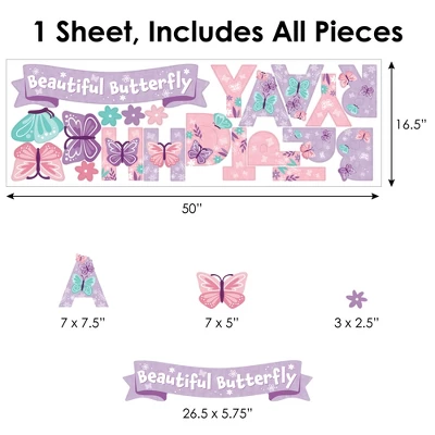 Big Dot Of Happiness Beautiful Butterfly - Peel And Stick Floral Birthday Party Decoration - Wall Decals Backdrop 8 Big Dot Of Happiness Beautiful Butterfly - Peel And Stick Floral Birthday Party Decoration - Wall Decals Backdrop - Image 6