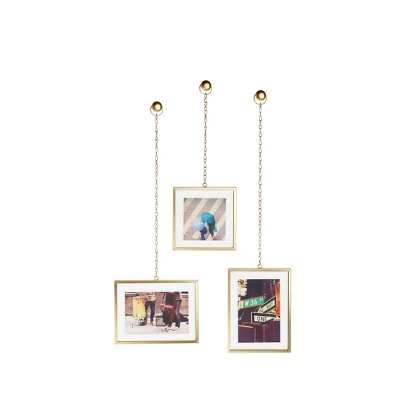 Fotochain Photo Display Frames Brass 3pk - Umbra 3 Fotochain Photo Display Frames Brass 3pk - Umbra
