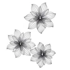 Set Of 3 Collection Of Floral Blooms Metal Wall Sculpture With Open Wire Petals White/Brown/Black - StyleCrfat 10 Set Of 3 Collection Of Floral Blooms Metal Wall Sculpture With Open Wire Petals White/Brown/Black - StyleCrfat -Home Decor Store GUEST 9aa347fe be5c 4521 a409 48fad5b8c480