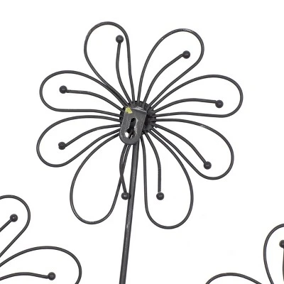 Metal Floral 3D Wire Wall Decor With Crystal Embellishments Black - Olivia & May 8 Metal Floral 3D Wire Wall Decor With Crystal Embellishments Black - Olivia & May - Image 6