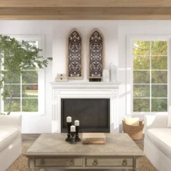 Metal Abstract Carved Design Wall Decor With Arched Frame Brown - Olivia & May -Home Decor Store GUEST 9bb415c3 337e 4394 9749 976173af9ff4