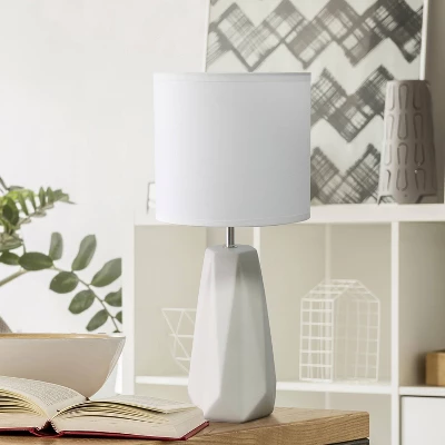 Ceramic Prism Table Lamp Off-White - Simple Designs 4 Ceramic Prism Table Lamp Off-White - Simple Designs - Image 2