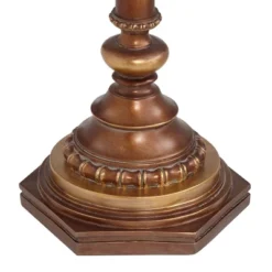 Kathy Ireland Hyde Park Vintage Rustic Floor Lamps With Glass Tray Tables 65" Tall Set Of 2 Bronze Nightlight Beige Fabric Bell Shade For Living Room -Home Decor Store GUEST a00ef101 09bc 4017 a1fc 5bab303d8ab8