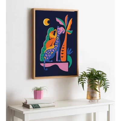 18" X 24" Sylvie Girl On Cheetah Framed Canvas Wall Art By Rachel Lee Natural - Kate And Laurel 7 18" X 24" Sylvie Girl On Cheetah Framed Canvas Wall Art By Rachel Lee Natural - Kate And Laurel - Image 5