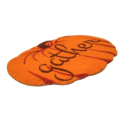 1'6" X 2'3" Festive Gather Pumpkin Shaped Indoor/Outdoor Coir Doormat Orange/Brown - Entryways 3 1'6" X 2'3" Festive Gather Pumpkin Shaped Indoor/Outdoor Coir Doormat Orange/Brown - Entryways