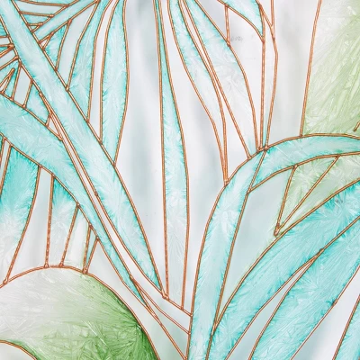 Set Of 3 Glass Leaf Tropical Wall Decors With Gold Frame Green - CosmoLiving By Cosmopolitan 7 Set Of 3 Glass Leaf Tropical Wall Decors With Gold Frame Green - CosmoLiving By Cosmopolitan - Image 5