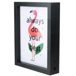 Northlight LED Lighted 'Always Do Your Best' Flamingo Framed Light Box 9" X 7"