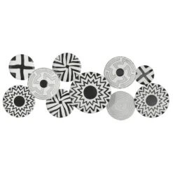 Metal Plate Wall Decor With Black Patterns Black - Olivia & May 9 Metal Plate Wall Decor With Black Patterns Black - Olivia & May -Home Decor Store GUEST a34c5d03 5d9f 45f9 a60b 23da296f7e59