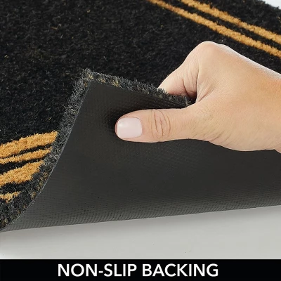 MDesign Welcome Doormat With Natural Fibers Decorative Script 4 MDesign Welcome Doormat With Natural Fibers Decorative Script - Image 2