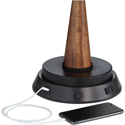 360 Lighting Helene Country Cottage Table Lamp 26" High Cream White Ceramic With Dimmable USB Workstation Base Tan Drum Linen For Living Room Desk 7 360 Lighting Helene Country Cottage Table Lamp 26" High Cream White Ceramic With Dimmable USB Workstation Base Tan Drum Linen For Living Room Desk - Image 5