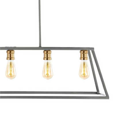 38" LED 5-Light Floyd Iron Adjustable LED Pendant Gray/Brass - JONATHAN Y 7 38" LED 5-Light Floyd Iron Adjustable LED Pendant Gray/Brass - JONATHAN Y - Image 5