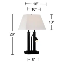 Possini Euro Design Deacon Modern Desk Table Lamp 26" High Black With USB And AC Power Outlet In Base LED Reading Light Oatmeal Shade For Office Desk 17 Possini Euro Design Deacon Modern Desk Table Lamp 26" High Black With USB And AC Power Outlet In Base LED Reading Light Oatmeal Shade For Office Desk -Home Decor Store GUEST a6d1edee 17a8 43de 955b 07fabb9825c0