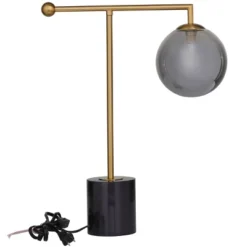 19" X 6" Metal Orb Desk Lamp With Marble Base Silver - Olivia & May -Home Decor Store GUEST a6ddfc02 31a2 4978 9c72 2c8cbcaea54a
