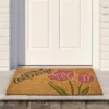 Northlight Natural Coir Floral Rectangular "Welcome" Doormat 18" X 30" -Home Decor Store GUEST a76006d8 1194 4c72 a4a8 2a204c7b3ba0