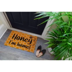 1'4" X 2'4" Honey I'm Home Indoor/Outdoor Coir Doormat White/Black/Yellow - Entryways 7 1'4" X 2'4" Honey I'm Home Indoor/Outdoor Coir Doormat White/Black/Yellow - Entryways -Home Decor Store GUEST a7d7bd3d fde3 41b4 a348 7eb52a06aab5