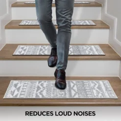 World Rug Gallery Modern Geometric Non-Slip Stair Treads -Home Decor Store GUEST a9c9f9cd f64d 46f3 876a 5b56b7d7c1ca