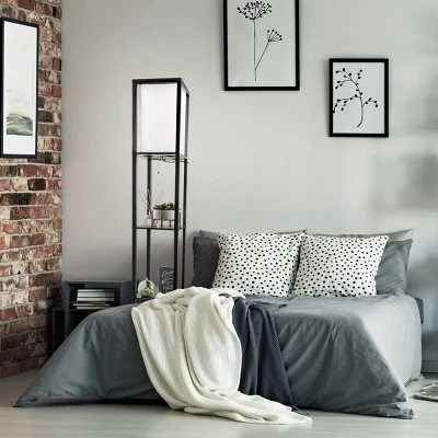 Hastings Home Floor Lamp – Etagere Style Standing Light With 3 Tiers Of Storage Shelving, Black 6 Hastings Home Floor Lamp – Etagere Style Standing Light With 3 Tiers Of Storage Shelving, Black - Image 4