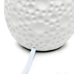 14.17" Traditional Ceramic Texture Thumbprint Tear Drop Table Desk Lamp With Tapered White Shade White - Creekwood Home -Home Decor Store GUEST aaaf8a8b 5388 4015 ad64 43adbe8e3876