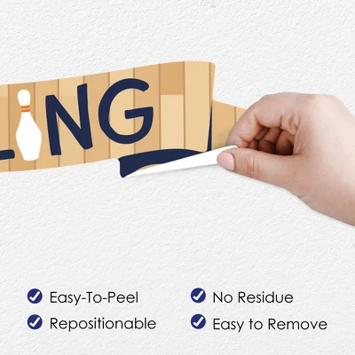 Big Dot Of Happiness Strike Up The Fun - Bowling - Peel And Stick Sports Decor Vinyl Wall Art Stickers - Wall Decals - Set Of 20 4 Big Dot Of Happiness Strike Up The Fun - Bowling - Peel And Stick Sports Decor Vinyl Wall Art Stickers - Wall Decals - Set Of 20 - Image 2