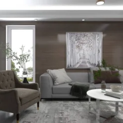 Canvas Landscape Trees Framed Wall Art With Silver Frame White - Olivia & May -Home Decor Store GUEST abd62036 5306 4c51 b9c1 ebbaffbabb07