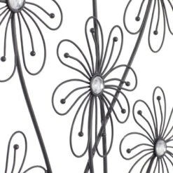 Metal Floral 3D Wire Wall Decor With Crystal Embellishments Black - Olivia & May 24 Metal Floral 3D Wire Wall Decor With Crystal Embellishments Black - Olivia & May -Home Decor Store GUEST abf4b87e 48b0 4f07 9176 1c5e616d84a7