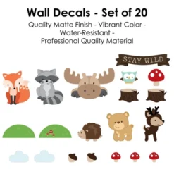 Big Dot Of Happiness Woodland Creatures - Peel And Stick Nursery And Kids Room Vinyl Wall Art Stickers - Wall Decals - Set Of 20 -Home Decor Store GUEST ac21e2c8 f244 45f2 9408 990ca21b0bad
