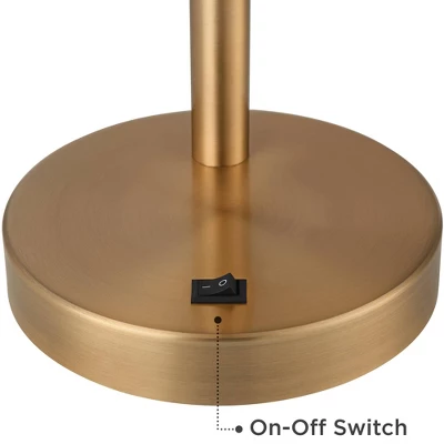 360 Lighting Industrial Modern Desk Lamp With USB And AC Power Outlet 23.5" High Antique Brass Metal For Living Room Bedroom House Bedside 7 360 Lighting Industrial Modern Desk Lamp With USB And AC Power Outlet 23.5" High Antique Brass Metal For Living Room Bedroom House Bedside - Image 5